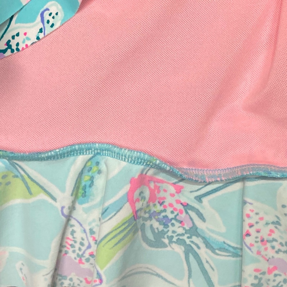 Lilly Pulitzer Carmen Ruffled Tankini Top Bali Blue Sway This‎ Way Swim Size 4 - Picture 9 of 13